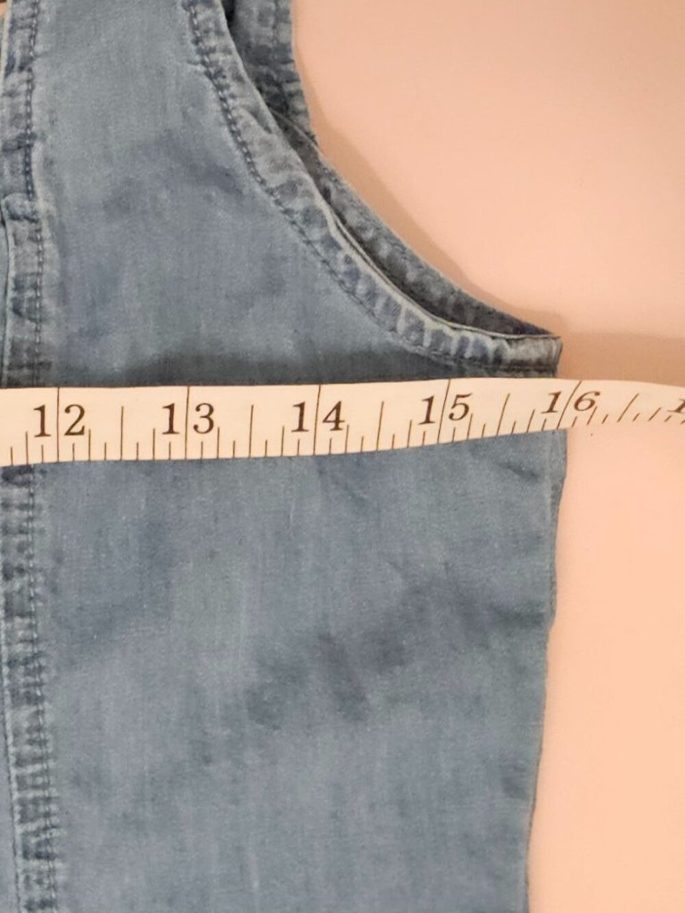 Tank Top New Mix Women's Denim Look sleeveless corset-style crop top size L - Picture 10 of 10